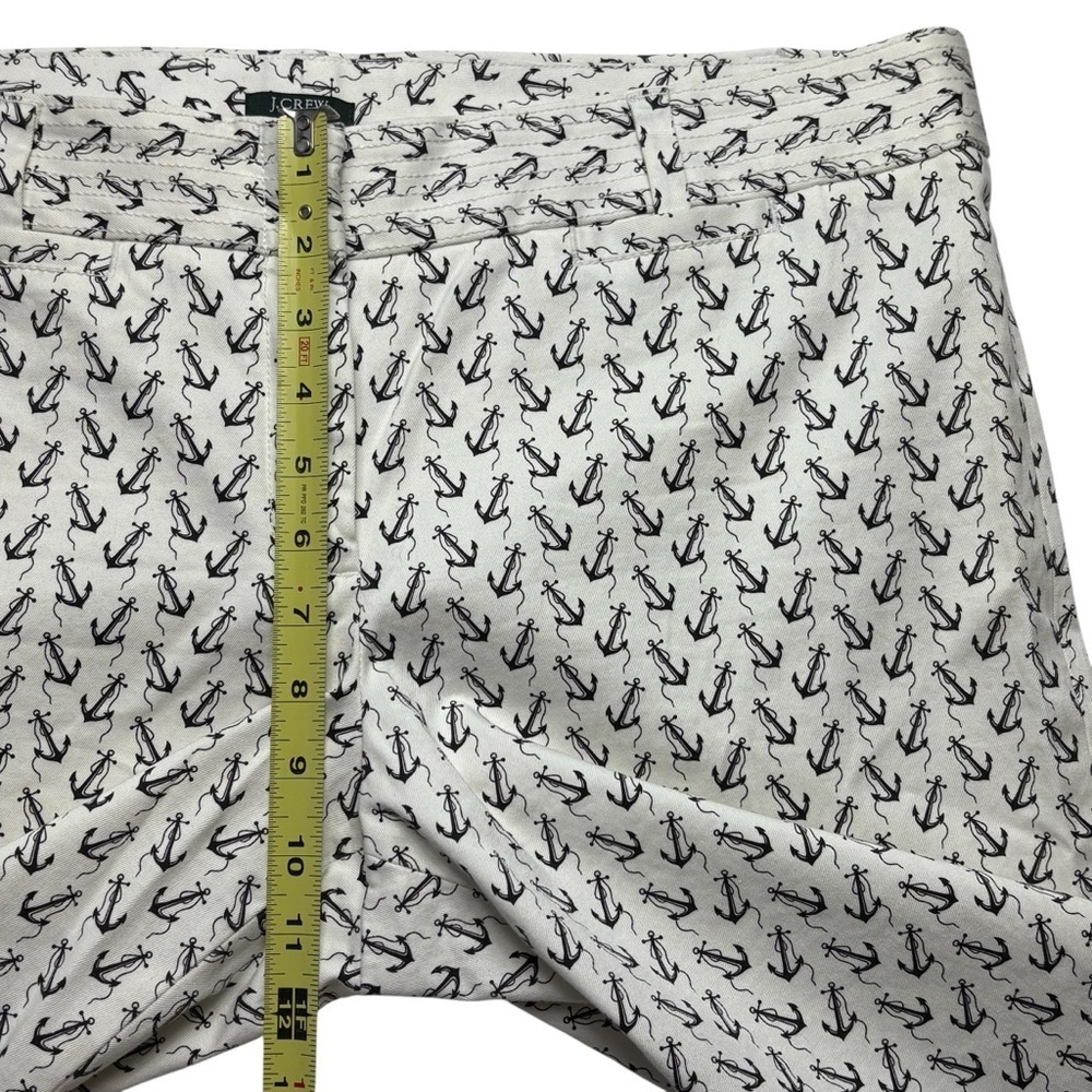 J Crew City Fit Straight Leg Cropped Anchor Printed Pants Size 14 Nautical - Picture 9 of 13